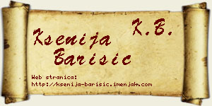Ksenija Barišić vizit kartica